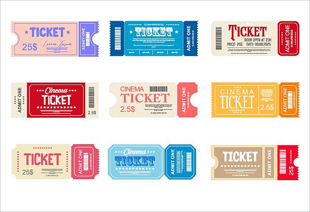 Ticket pattern for cinema, circus, theater, festival, casino, club.  design template admit one ticket design template Admit one tickets mockups