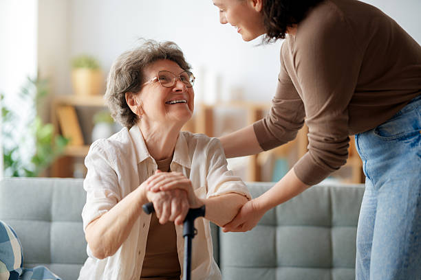 Happy patient and caregiver