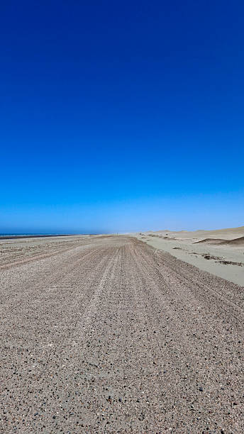 Ruta 01 on Bahía Creek beach on the coast of the province of Rio Negro in Argentina