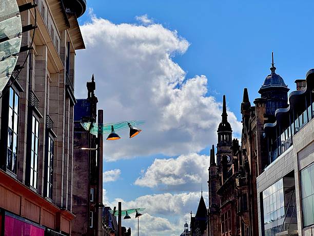 Urban skyline against cloudscape at Glasgow