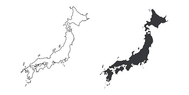 Grey Map Of Japan Stock Illustration - Download Image Now - Japan