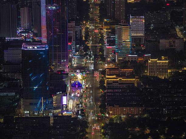 istock The aerial night view of Baoding, Hebei, China 2229080695