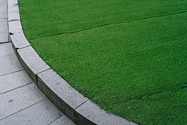 istock Artificial grass lawn turf in the front yard of a modern building 2229083185