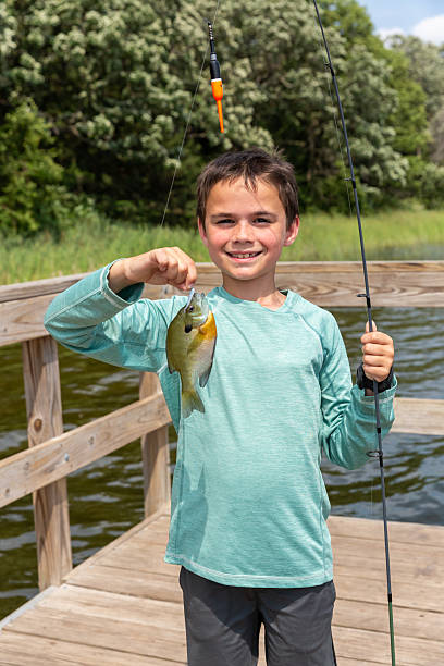 Boys catching fish