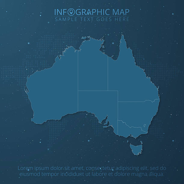 istock Australia Continent Map High Detail Separated All States on Dark Blue Background 2229090937