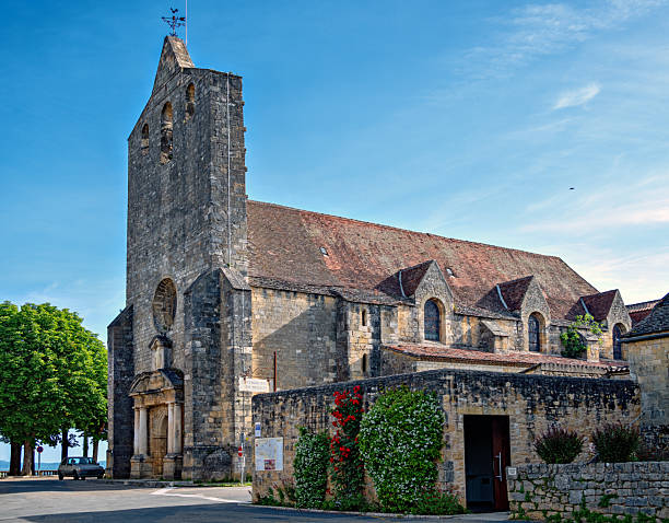 Historic church on the market square of the village Domme in the region Perigord, France