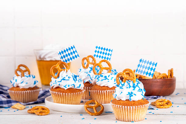 istock Beer Fest cupcakes with pretzel and colorful sugar sprinkles 2229113877