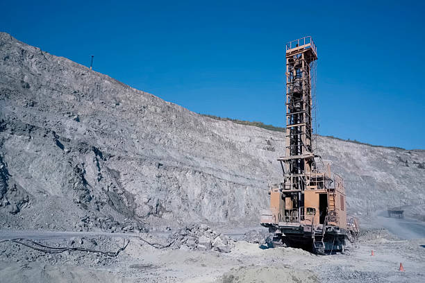 istock Drilling rig for drilling research wells in quarry. 2229138407