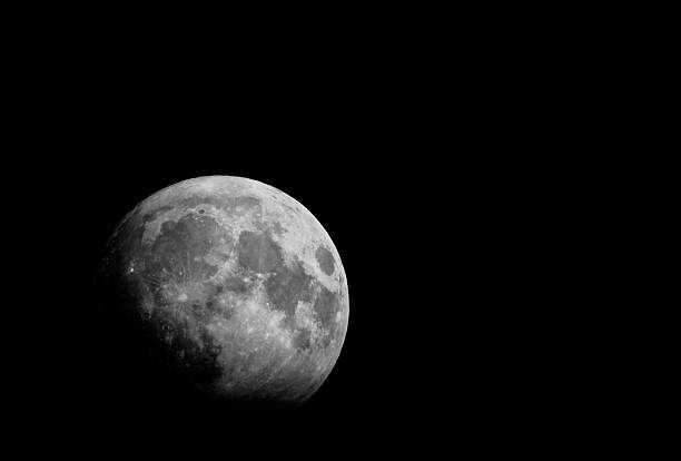 istock Half Moon in Black Sky - High Contrast Astronomical View 2229140825