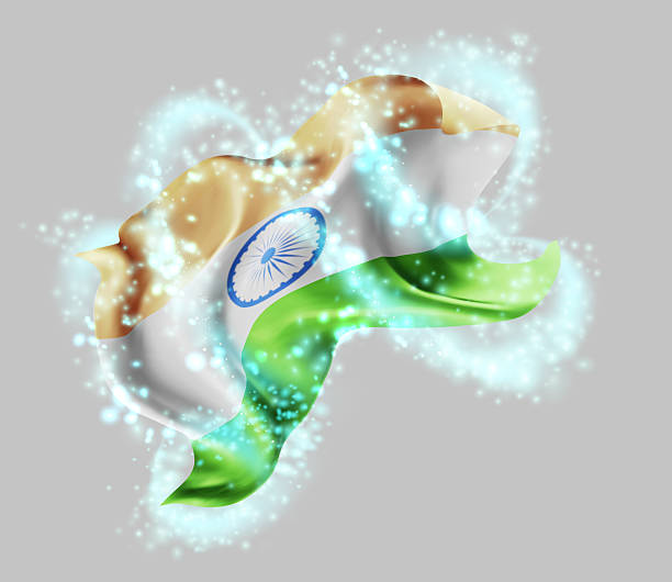 istock India, vector 3d flag in whirlwind of magical radiance 2229140938