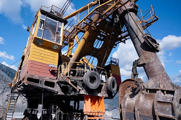 istock Large mining excavators in parking lot in the quarry. 2229141301