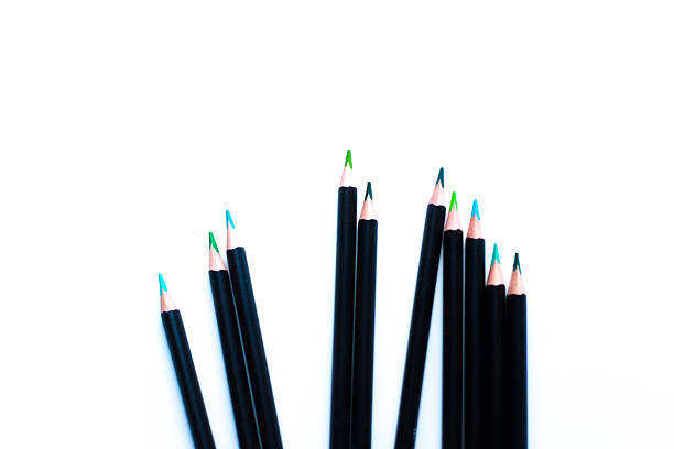 Colored Pencils Lined Up:  Blues and Greens