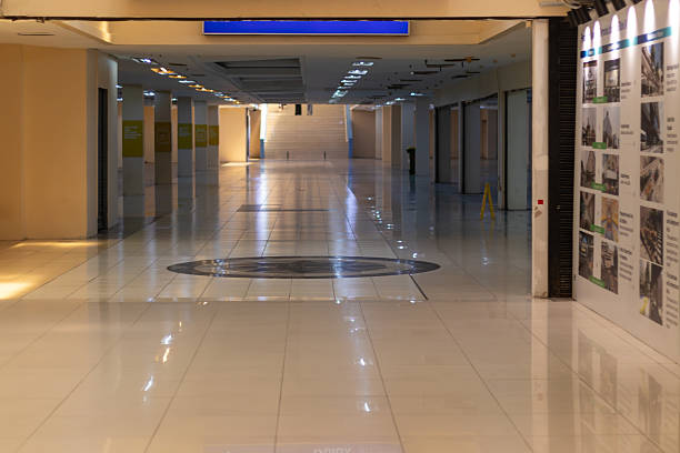Shopping mall in blurred motion.