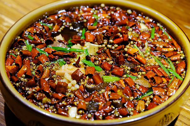 spicy sichuan maoxuewang with chili peppers