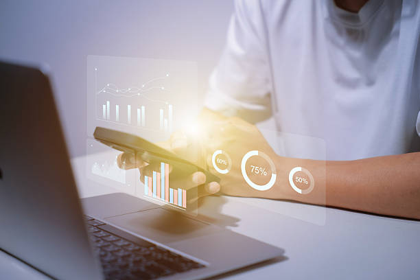 istock Business data dashboard provide business intelligence analytic for marketing strategy planning snugly with big data set to analyze customer demands and foreseeing business future 2229179756