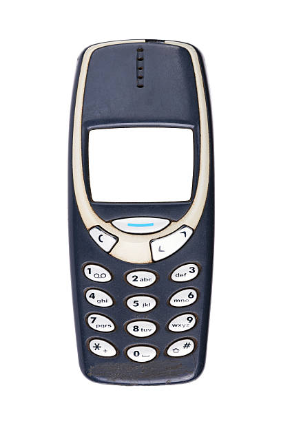 istock Classic mobile phone from the early 2000s with white screen isolated on white background. 2229193788