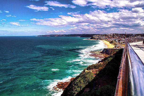 View of Bar Beach looking to the south from the top of the Memorial Walk..