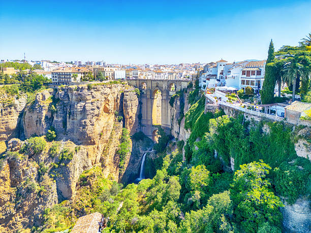 Ronda’s iconic Puente Nuevo is a massive stone bridge spanning the El Tajo gorge in southern Spain
