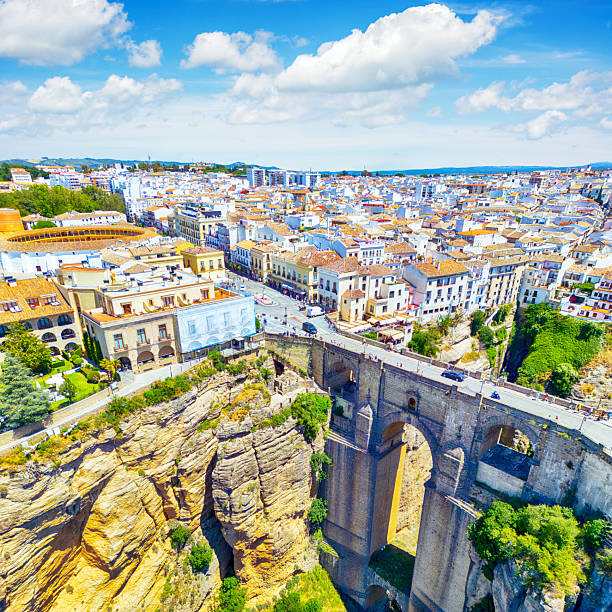 Ronda’s iconic Puente Nuevo is a massive stone bridge spanning the El Tajo gorge in southern Spain