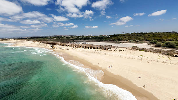 istock Aerial View of Caesarea Aqueduct Beach 2229207454