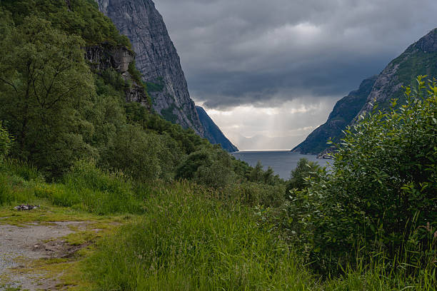 istock Dramatic Cliffs and Fjord Landscape in Lysebotn, Norway 2229211764