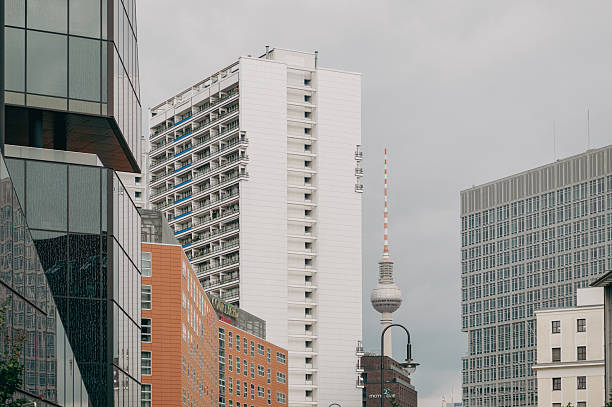 istock Partial view of the Berlin TV Tower, surrounded by urban structures 2229213131