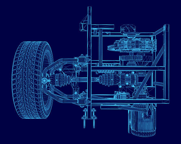 istock Blueprint of a car's suspension system 2229213295