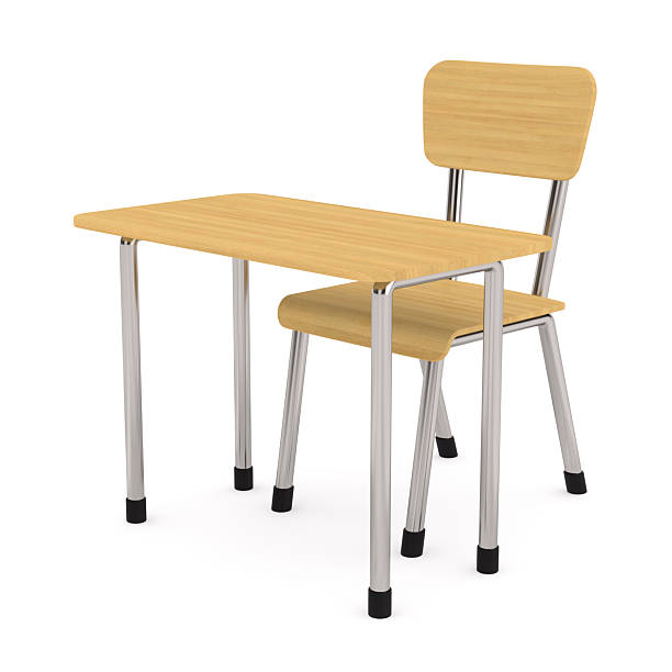 istock School desk and chair on white background. Isolated 3D illustration 2229215791