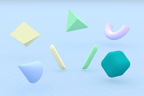 istock 3D Abstract Flying Geometric Shapes 2229216353