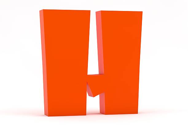 Red letter H in gothic character on white background