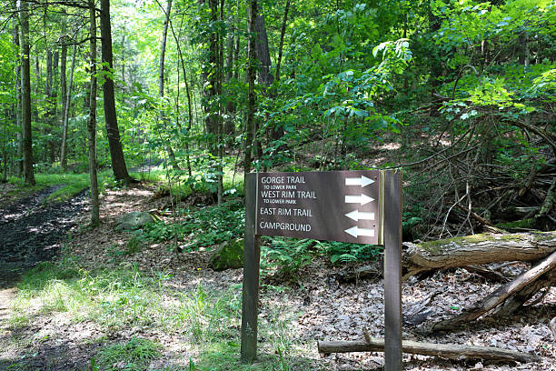 istock Stony Brook State Park trail sign. 2229219354