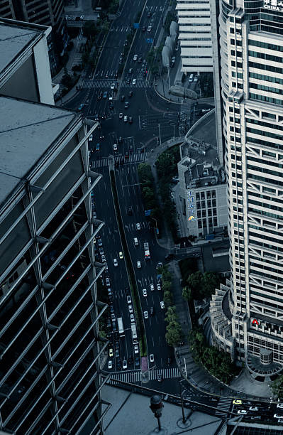 cityscape from above in shanghai, China