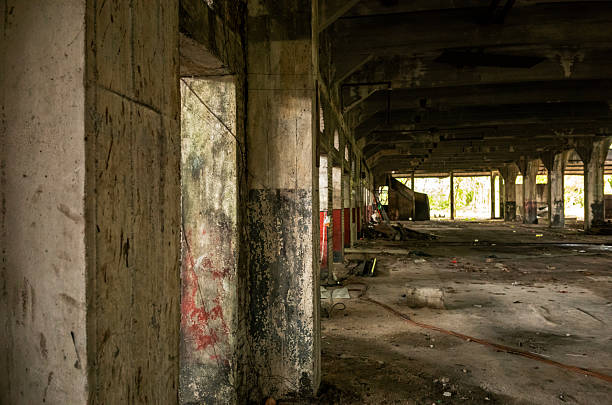istock Abandoned Industrial Building with Concrete Pillars 2229225769