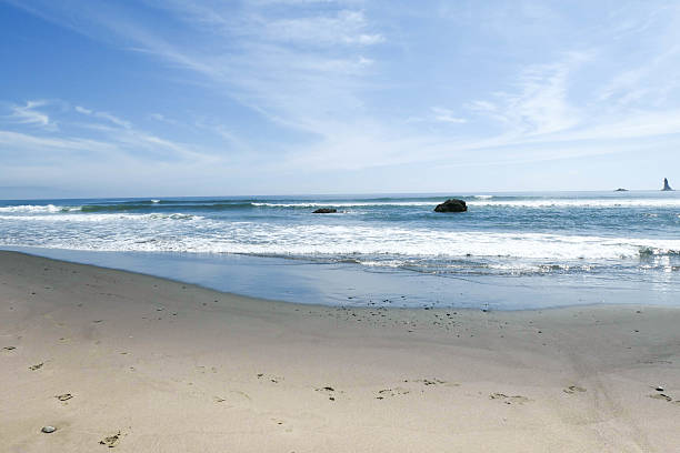 Idyllic day at Second Beach, Olympic National Park, WA.  Waves coming in.