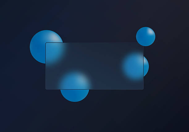 istock Dark glassmorphism banner with blue 3D spheres on a black background 2229234729