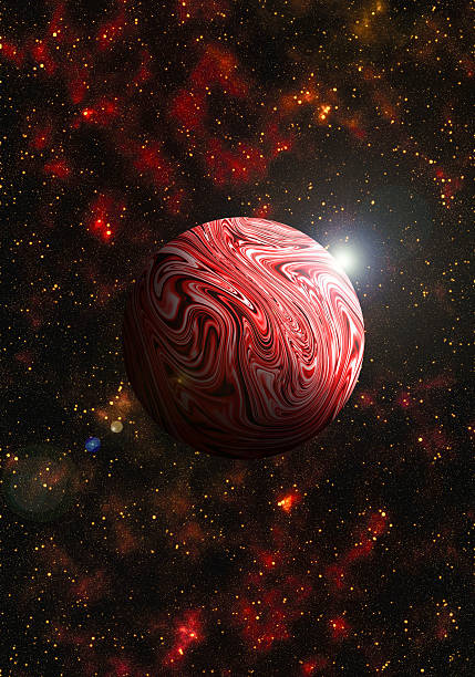 Unknown planet from outer space. Space nebula. Cosmic cluster of stars. Outer space background. 3D Illustration.