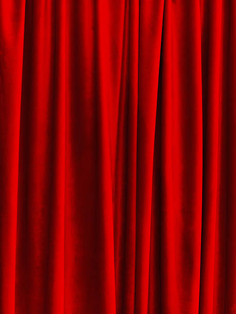 Rich red velvet curtain
