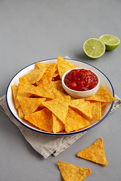 istock Homemade Salsa Dip and BBQ Chips Ready to Eat 2229281805