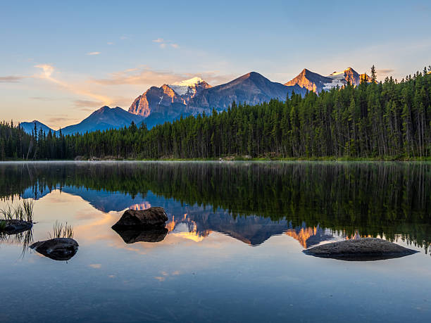 istock Golden sunrise reflection on Herbert Lake, Banff National Park 2229286483