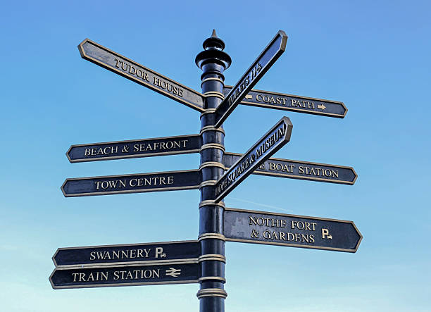 istock A pedestrian direction signpost in Weymouth, Dorset, England, UK 2229302583