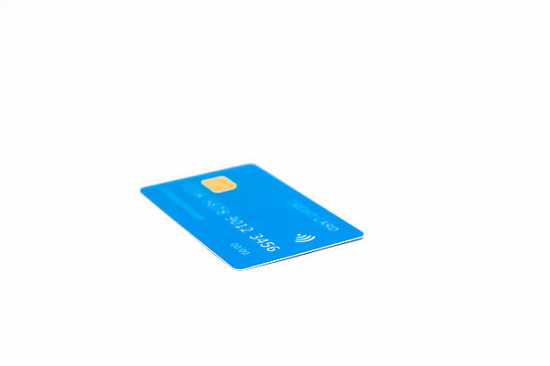 istock Isolated blue credit card with generic numbers offers a sleek and modern financial visual 2229303461