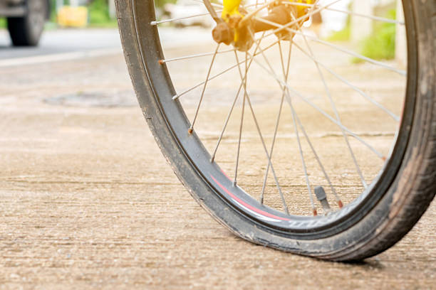 istock Flat wheels of bike 2229312028