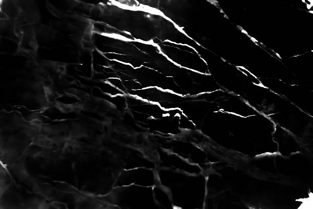 Marble dark black cracked texture with white vein lightning seamless patterns background
