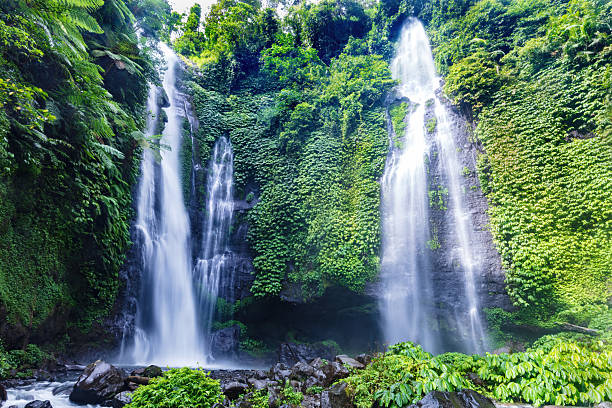 istock Triple waterfall; cliff in tropical rainforest. 2229317583