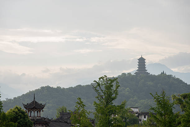 istock Ancient architecture and serene landscapes under a cloudy sky 2229319945