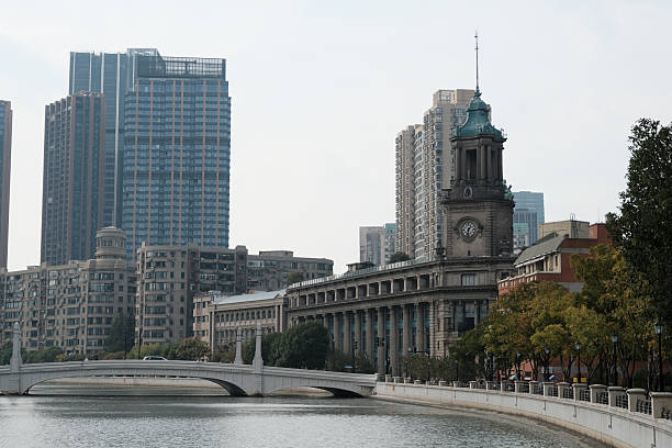 Shanghai streetscape and modern and classical buildings