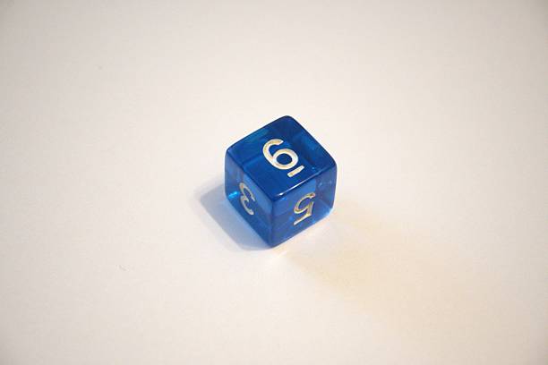 istock Blue Dice Showing Number Six on White Background 2229332421