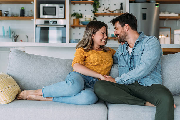 istock Happy couple at home. 2229347180