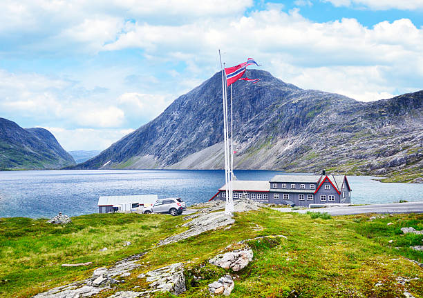 Djupvatnet lake lies at 1016 metres (3333 ft) above sea level, Stranda Municipality, Norway