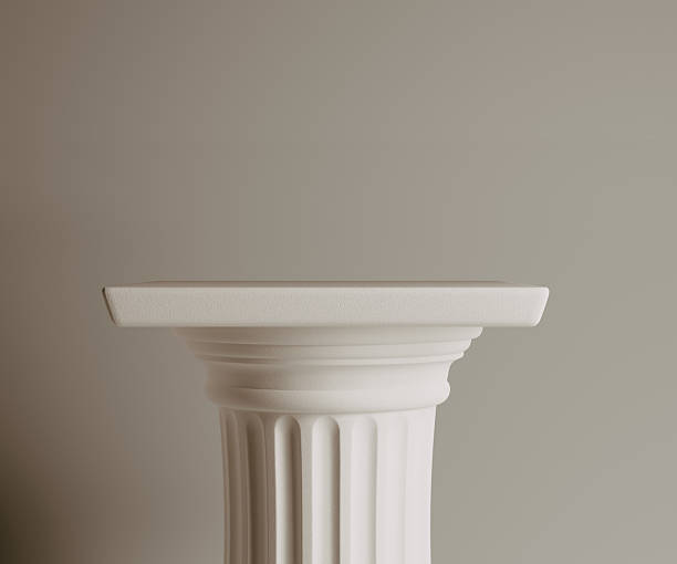 istock Top of a classical stone column for product display. Elegant pedestal, empty stage for displaying luxury cosmetics, jewelry. 3d rendering. 2229354393